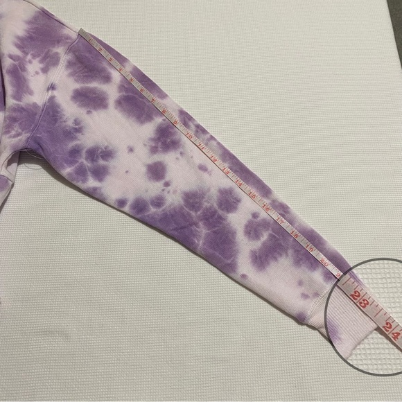 BP Purple Orchid Tie Dye Peplum Crewneck Sweatshirt Top Size XS - Picture 11 of 11